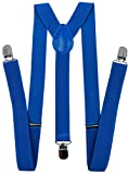LOLELAI Suspenders for Women and Men | Elastic, Adjustable, Y-Back | Pant Clips, Tuxedo Braces (1, Dark Blue)