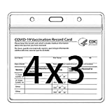 Vaccine Card Holder,CDC Vaccination Card Protector 4 X 3 Inches Immunization Record Vaccine Card Holder Waterproof Clear Vinyl Plastic Sleeve with Type Resealable Zip (5 Pack)