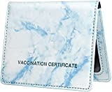 JANN Vaccine Card Protector Waterproof PU Leather Vaccine Card Protector, CDC Vaccination Card Protector 4 X 3 Inches, Immunization Record Vaccine Cards Holder (Blue)
