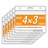 CDC Vaccination Card Protector DHTS 4 X 3 Inches Immunization Record Vaccine Cards Holder Clear Vinyl Plastic Sleeve with Waterproof Type Resealable Zip (6)