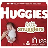 Baby Diapers Size Newborn (up to 10 lbs), 128ct, Huggies Little Snugglers