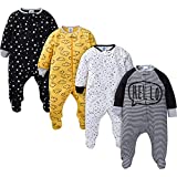 Gerber Baby Boys' 4 Pack Sleep 'N Play Footie, Star, Newborn