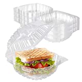 Stock Your Home Plastic 5 x 5 Inch Clamshell Takeout Tray (50 Count) - Dessert Containers - Plastic Hinged Food Container - Disposable Plastic Clamshell Food Containers for Salads, Pasta, Sandwiches