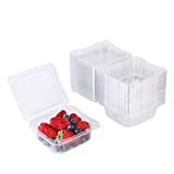 Laojbaba Disposable Transparent Plastic Packaging Box (50 Count) with Cover, Disposable Plastic to Go Boxes Cake Container,Used to Hold Fruits, Hamburgers and Bread