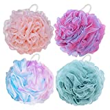 75g/pcs Bath Puffs, Large Body Exfoliating Loofah Shower Sponges for Men and Women Showering - Set of 4