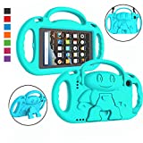 LTROP Kids Case for Fire 7 2019/2017 - Light Weight Shockproof Handle Friendly Kids Case with Kickstand & Shoulder Strap for All-New Kindle Fire 7 9th/7th Generation Tablet - Teal