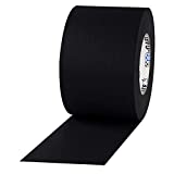 4" Width ProTapes Pro Gaff Premium Matte Cloth Gaffer's Tape With Rubber Adhesive, 11 mils Thick, 55 yds Length, Black (Pack of 1)