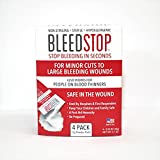 BleedStop First Aid Powder for Blood Clotting, Trauma Kit, Blood Thinner Patients, Camping Safety, and Survival Equipment for Moderate to Severe Bleeding Wounds or Nosebleeds - 4 (15g) Pouches