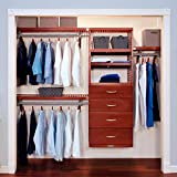 John Louis Home 16in. Deep Deluxe Organizer with 4 Drawers (8in. - 10in. Deep) - Red Mahogany Finish