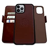 Dreem Fibonacci 2-in-1 Wallet-Case for Apple iPhone 13 Pro Max - Luxury Vegan Leather, Magnetic Detachable Shockproof Phone Case, RFID Card Protection, 2-Way Flip Stand - Coffee