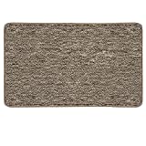 REFETONE Indoor Doormat, Front Back Door Rug Durable Rubber Backing Non Slip Door Mat Super Absorbent Resist Dirt Entrance Rug Inside Floor Mats Machine Washable Low-Profile - 20" x 32", Coffee