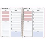 Daily Planner Hourly Schedules Appointment Planner Undated with To-Do List,Meals,Notes 10"X7.3",Flexible Cover,Twin-Wire Binding