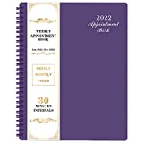 2023-2024 Weekly Appointment Book & Planner - Daily Hourly Planner 2023-2024 with Twin-Wire Binding, 8" x 10", Appointment Book from July 2023- June 2024, Hourly Interval, Lay - Flat, Round Corner, Thick Paper - Purple