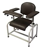 Helsevesen Comfortable Padded Blood Drawing Chair, Phlebotomy Chair with Adjustable Armrest (Coffee Brown)