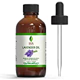 SVA Organics 100% Natural Lavender Essential Oil  Therapeutic Grade Aromatic Oil, 4 Fl Oz with Dropper | Natural Aromatherapy Oils