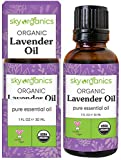 Sky Organics Organic Lavender Essential Oil, 100% Pure and Cold Pressed USDA Certified Organic for Aromatherapy & DIY, 1 Fl Oz.