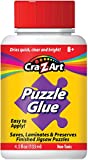 Jigsaw Puzzle Glue with Applicator - Saves, Laminates and Preserves Finished Jigsaw Puzzles - Easy to Apply, Dries Quick, Clear & Bright