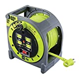 Masterplug HMA401214G4SL-US 40ft Heavy Duty Extension Cord Case Reel with 4 120V / 10 amp Integrated Outlets