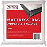 CRESNEL Mattress Bag for Moving & Long-Term Storage - King Size - Enhanced Mattress Protection with Super Thick Tear & Puncture Resistance Polyethylene