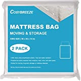 [2-Pack] Mattress Bag for Moving, Mattress Storage Bag, 4 Mil King Size, Super Thick - Heavy Duty, Protecting Mattress Long-Term Storage and Disposal - 94 x 96 Inch