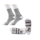 JXGZSO 2 Pairs Whale Lover Socks Whale Lover Gift I Would Rather Be Whale Watching Socks (Whale Watching)