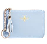 Women Coin Purse Change Wallet Coin Pouch Card Holder Clutch with Key Chain Ring Tassel Zip by Gostwo(Napa Blue Classic)