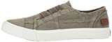 Blowfish Malibu Women's Marley Fashion Sneaker, Steel Grey Color Washed Canvas, 10 Medium US