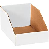 Top Pack Supply Open Top Bin Boxes, 6" x 9" x 4 1/2", White (Pack of 25)