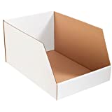 Aviditi Jumbo Corrugated Cardboard Storage Bins, 20"x 24"x 12", White, Pack of 25, for Warehouse, Garage and Home Organization