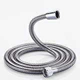 Rainovo Shower Hose Stainless Steel, 118 Inches(10 Feet) Extra Long Handheld Shower Head Hose Extension Replacement, Kink-Free Flexible Shower Hose Attachment For Shower Head Brushed Nickel.