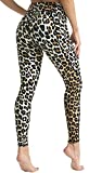 FITTIN Leopard Printed Yoga Leggings for Women with Pocket - Ankle Length Pants for Running Sports Fitness Workout Gym Brown Medium