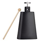 Eastrock 6 inch Metal Steel Cow Bells Noise Makers Hand Percussion Cowbell with Stick for Drum Set