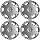 OxGord 15 inch Hubcaps Compatible with Nissan Versa & Cube 2009-2019 - (Set of 4) Wheel Covers 15in Hub Caps Silver Rim Cover - Car Accessories - Snap On Hubcap Auto Tire Replacement