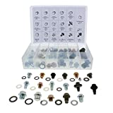 ABN Oil Drain Plug 76pc Assortment – SAE & Metric Drain Plugs & Washer Gasket Set Compatible with Jeep GM Ford Toyota