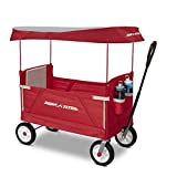 Radio Flyer 3 in 1 Off-Road EZ Fold Wagon with Canopy, Red Folding Wagon