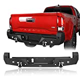 Hooke Road Tacoma Rear Bumper w/2 18W LED Lights for 3rd Gen Toyota Tacoma 2016 2017 2018 2019 2020 2021 2022 2023