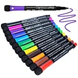 Magnetic Dry Erase Markers Fine, 12 Colors White Board Markers Dry Erase Marker with Eraser Cap, Low Odor Whiteboard Markers Fine Tip Dry Erase Markers for Kids Teachers Office & School Supplies