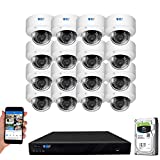 GW Security 16 Channel 4K NVR 5MP Outdoor Indoor Security Camera System - 16 x Dome 5MP 1920P Weatherproof 2.8-12mm Varifocal Zoom Microphone Smart AI IP PoE Cameras, Pre-Installed 4TB Hard Drive