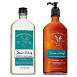 Bath & Body Works Aromatherapy Stress Relief Eucalyptus Tea Body Lotion, Body Wash and Foam Bath with Natural Essential Oils Pack of 2