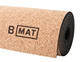 B Yoga Natural Non Slip Cork 4mm B Mat - for Yoga, Hot Yoga, Bikram, Pilates, Workout and Floor Exercises, 72" x 24"
