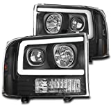 ZMAUTOPARTS LED Projector Headlights Headlamps Black Compatible with 1999-2004 Ford F-250 F-350 F-450 F-550 Super Duty