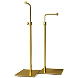 2 Pack Bag Display Rack Handbag Display Stand Adjustable Purse Display Stand jewelry rack Metal Single Hanging Hook Bag Display Pure Metal Base (Gold)