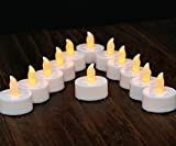 Flameless Led Tea Light Candles ,Pack of 12 Realistic and Bright Flickering Battery Operated Tea Lights for Seasonal and Festival Celebration,Electric Fake Candle in Warm Yellow