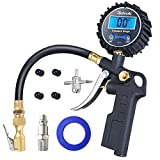 AstroAI Digital Tire Inflator with Pressure Gauge, 250 PSI Air Chuck and Compressor Accessories Heavy Duty with Rubber Hose and Quick Connect Coupler for 0.1 Display Resolution,Ideal Christmas Gift