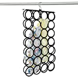 DOIOWN Scarf Hangers Ties Organizer Hangers Racks Space Saving Hangers Closet Organizer (Black)