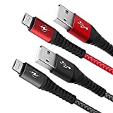 Charger Cable for Xbox One Controller, XUANMEIK 2 Pack 10FT Super Long Nylon Charging Cable, Compatible with Xbox One S/X, PS4 Slim/Pro Controller, Android Phone (Black & Red)