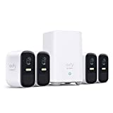 eufy Security, eufyCam 2C Pro 4-Cam Kit, Wireless Home Security System with 2K Resolution, HomeKit Compatibility, 180-Day Battery Life, IP67, Night Vision, and No Monthly Fee.