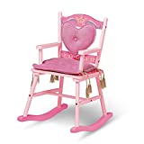 Wildkin Kids Princess Royal Rocking Chair for Girls, Perfect for Both Big & Little Kids, Includes Padded Backrest & Seat Cushion, Wooden Rocker Measures 23 x 16 x 28 Inches (Pink)