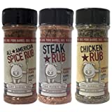 BBQ Seasoning Set - Pork Barrel BBQ Rubs and Spices Set - BBQ Gift Pack - Rub Sampler Pack - Grill Holiday Spice Bundle: Pork Rub, Steak Seasoning and BBQ Rub, and Chicken Seasoning and BBQ Rub