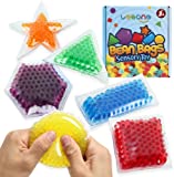 Sensory Water Beads Toy for Kids 6 Pack, Shapes Learning Toy for Toddlers, Fidget Stress Toys for Autism/ Anxiety Relief for Adults,Bean Bags Great for Cornhole Tossing Carnival Backyard Outdoor Game